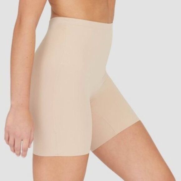 SPANX Assets Women's Thintuition Shaping Mid-Thigh Slimmer Beige Small Shapewear - Picture 5 of 10